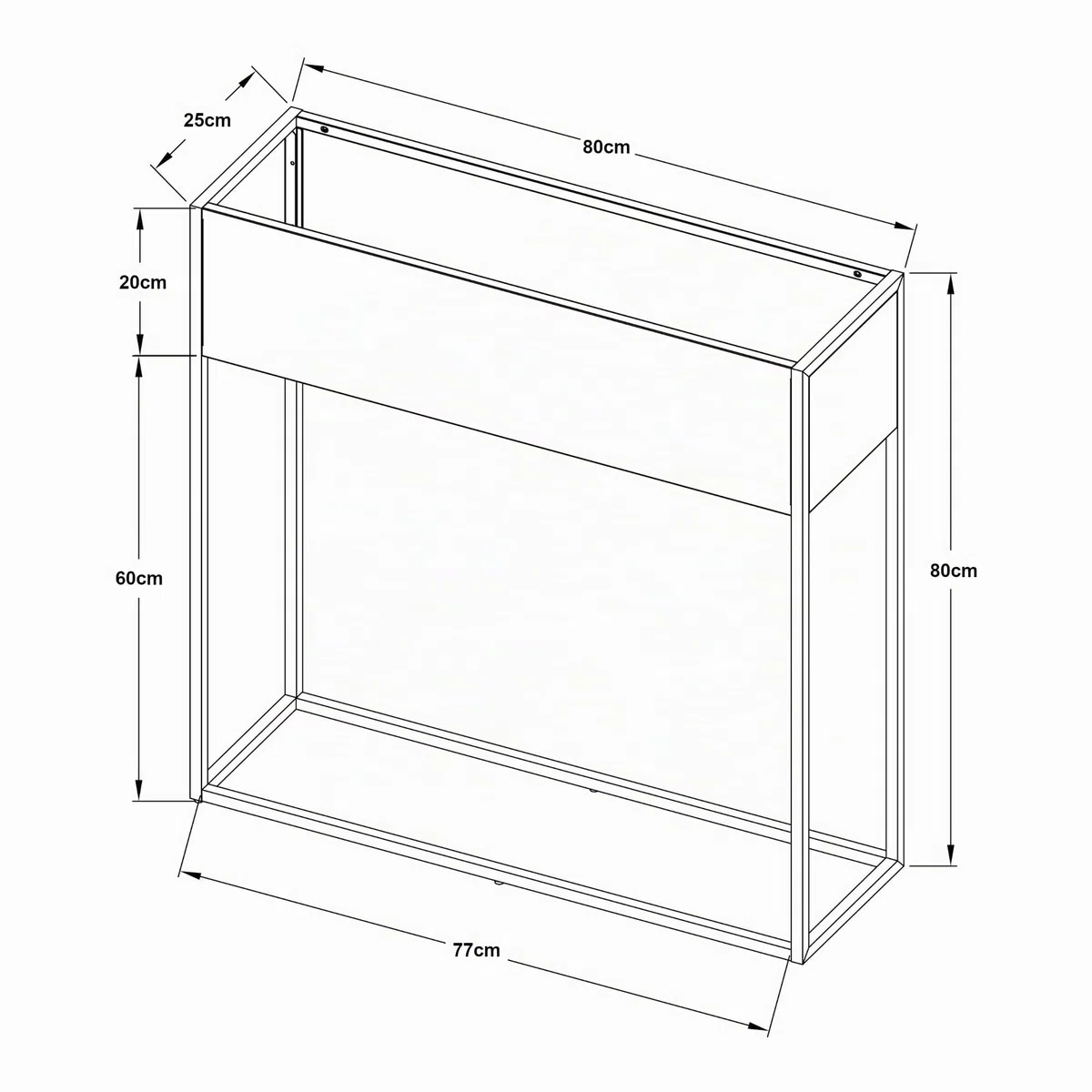[en.casa] Soporte para Plantas Joensuu con Jardinera Estantería Elevada para Plantas Apto para Interior y Exterior Terraza Salón Oficina Acero 80 x 80 x 25 cm - Negro