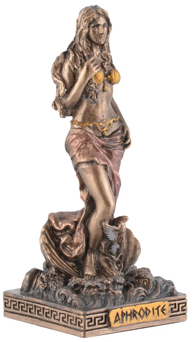 Figura en miniatura diosa griega Afrodita pintada con color bronce por Veronese