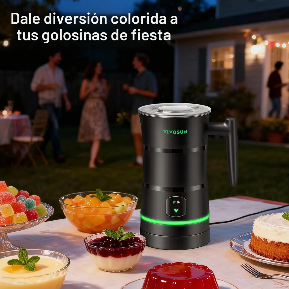 VIVOSUN Máquina para hacer gomitas, máquina de caramelos manos libres, mezclador comestible con infusión de aceite con doble rotor, olla de acero inoxidable de grado alimenticio y moldes de silicona
