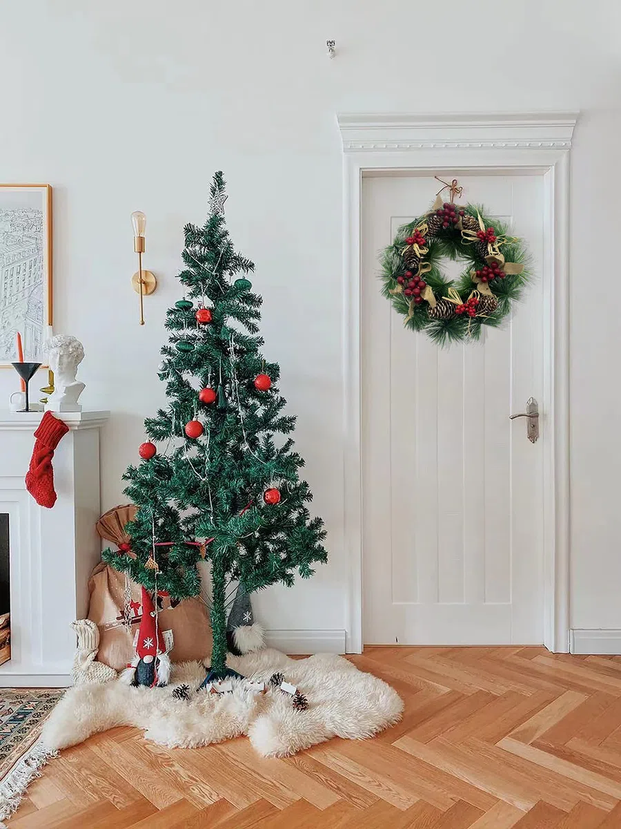 Corona Navidad Puerta 30 Cm, Guirnalda Adorno NavideñO Puerta, Decoracion Puerta Navidad, Corona NavideñA, Adornos Navidad Puerta, DecoracióN NavideñA Puerta
