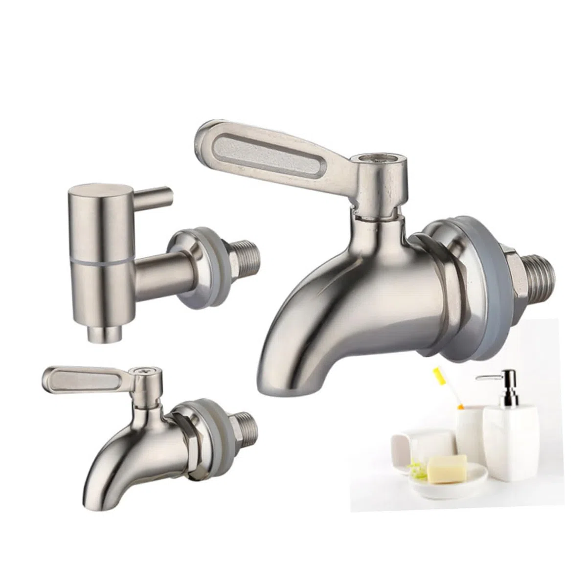 Cabilock Grifo para Barril de Vino Metálico de 12mm, Acero Inoxidable 304, Resistente Corrosión y Desgaste, Válido para Hogar y Negocio, Instalación Sencilla y Mantenimiento Fácil