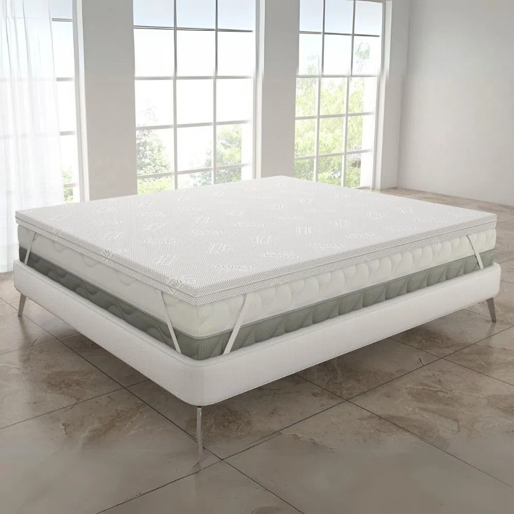 MAXIME MAISON - Topper Viscoelastico (135x200cm) Memory Foam Mattress Topper Topper Colchon Viscoelástico Made in Italy - del Corazón de Italia a Tu Cama: el Topper Que Promete Dulces Sueños
