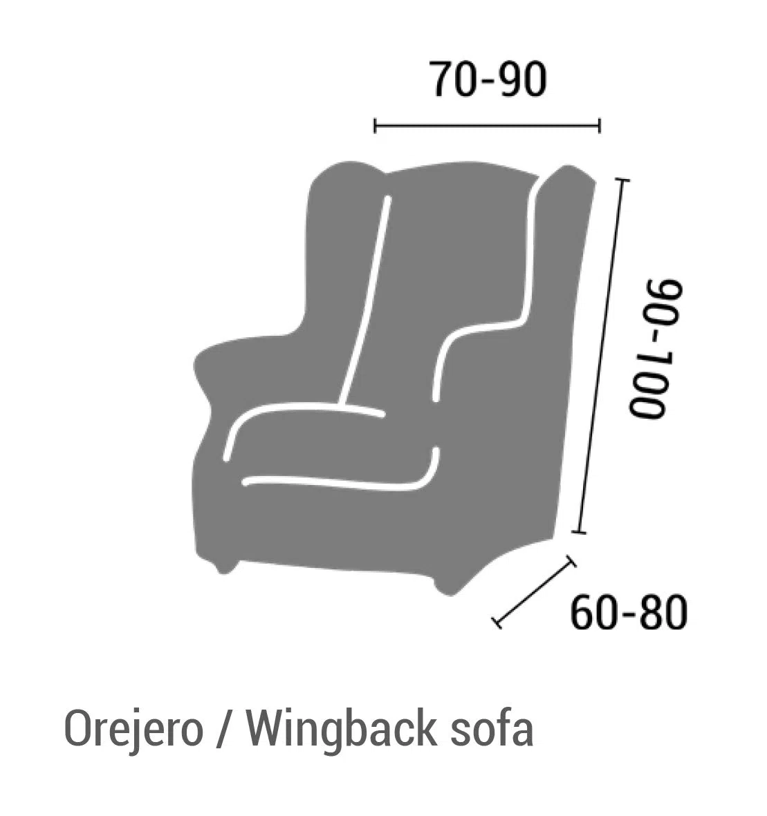 Estoralis Berta | Funda Sillon de Diseño Moderno | Tejido Elastico Lino | para Sillon Orejero (de 70 a 110 cm.) | Maxima Adaptabilidad a Todo Tipo de sillones
