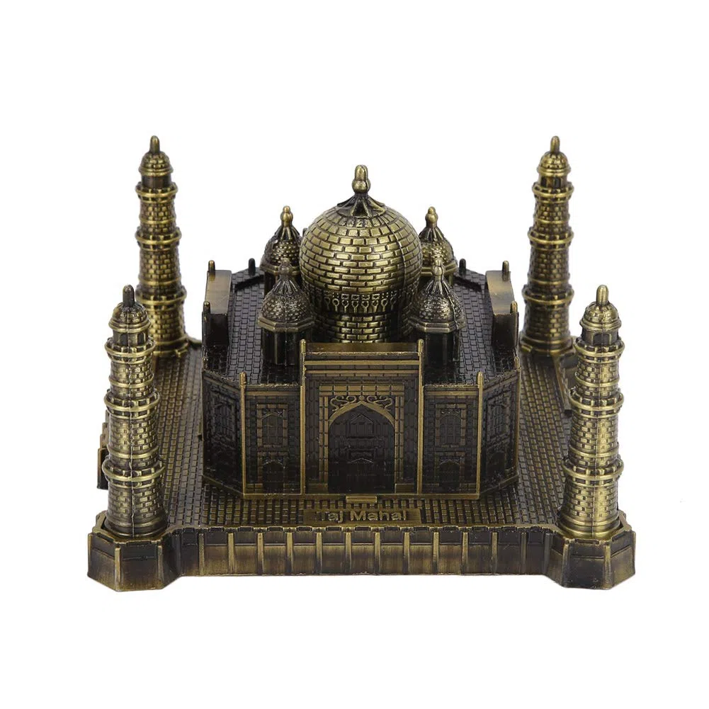 Tyenaza Modelo de Metal Taj Mahal de la India, Lugar de InteréS Mundial Edificio Creativo Taj Mahal, para Decoración de Escritorio Cafetería Decoración, Hogar y la Oficina, Recuerdo de Viaje