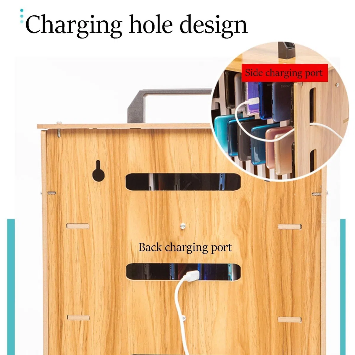 Armario para teléfono móvil, organizador de caja fuerte de madera con cerradura para teléfono móvil, caja fuerte portátil de 12/36 posiciones con asa de transporte, para empresa empresa escolar(16 slo