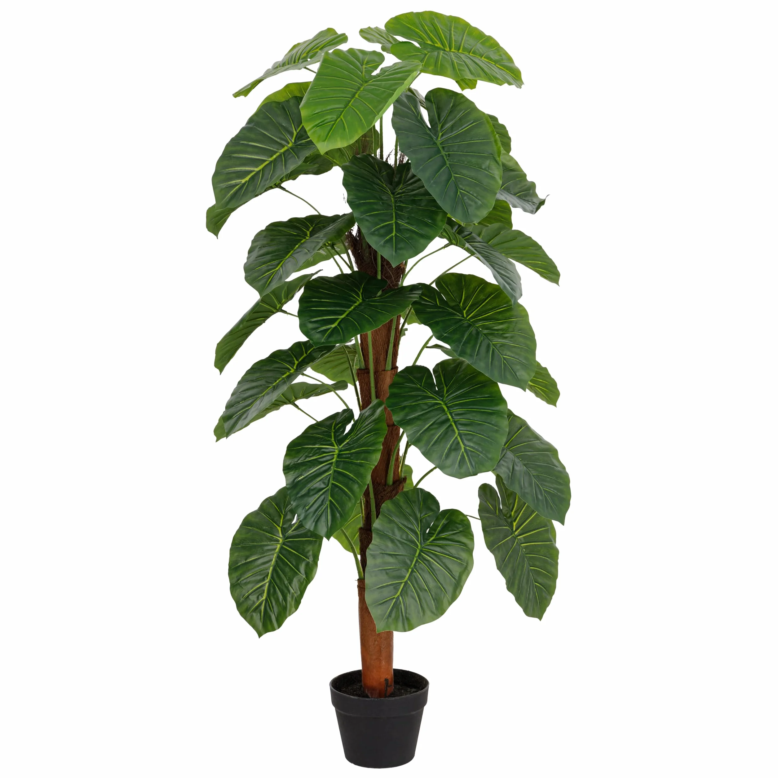 Baroni Home Planta Artificial de Interior y Exterior, Planta Decorativa de Alocasia de Imitación para Salón, Dormitorio, Cocina, 130 cm de Altura