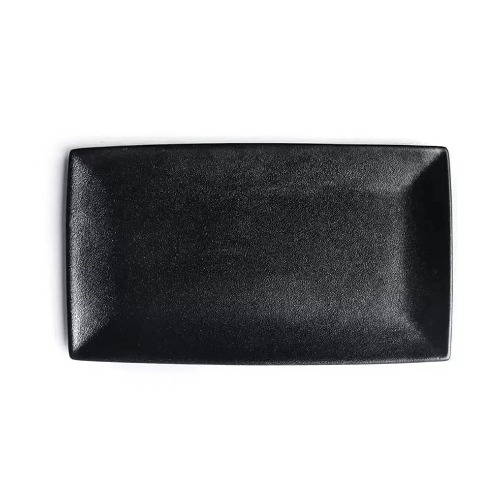 Ensaladera de cerámica nórdica para el hogar, rectangular, plato de pescado al vapor, plato creativo, plato de porcelana, plato pequeño de postre para restaurante, cuenco para frut(A2 piezas S)