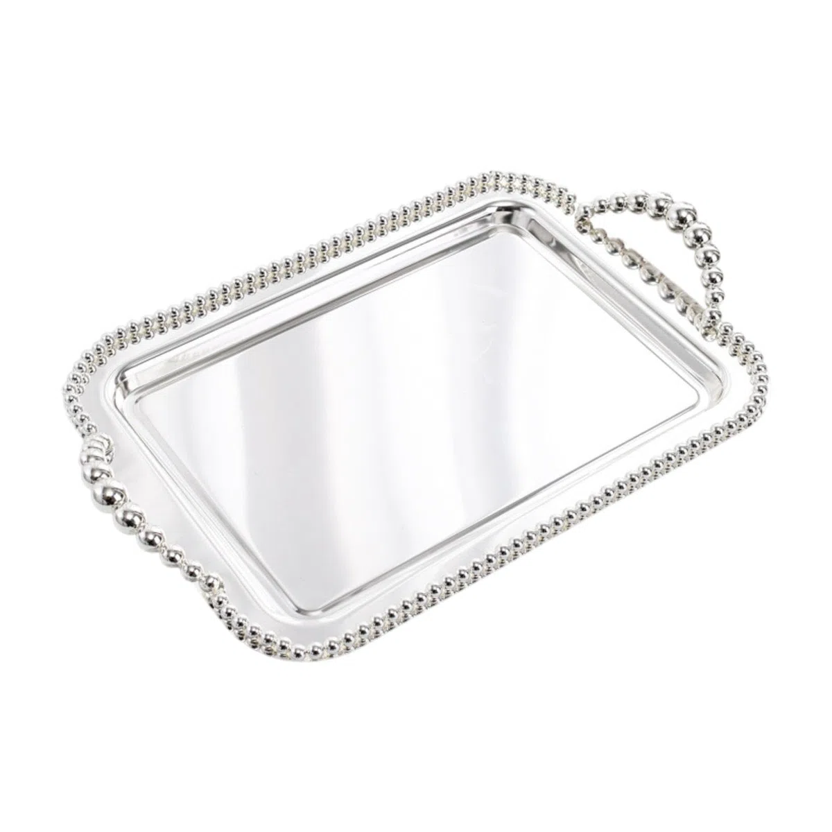 Bandeja Rectangular para Servir, Bandeja Decorativa, Elegante Bandeja para Taza de Té, Bandeja para Postres, Bandeja para Joyas, Bandeja para Alimento, Argén, Individual