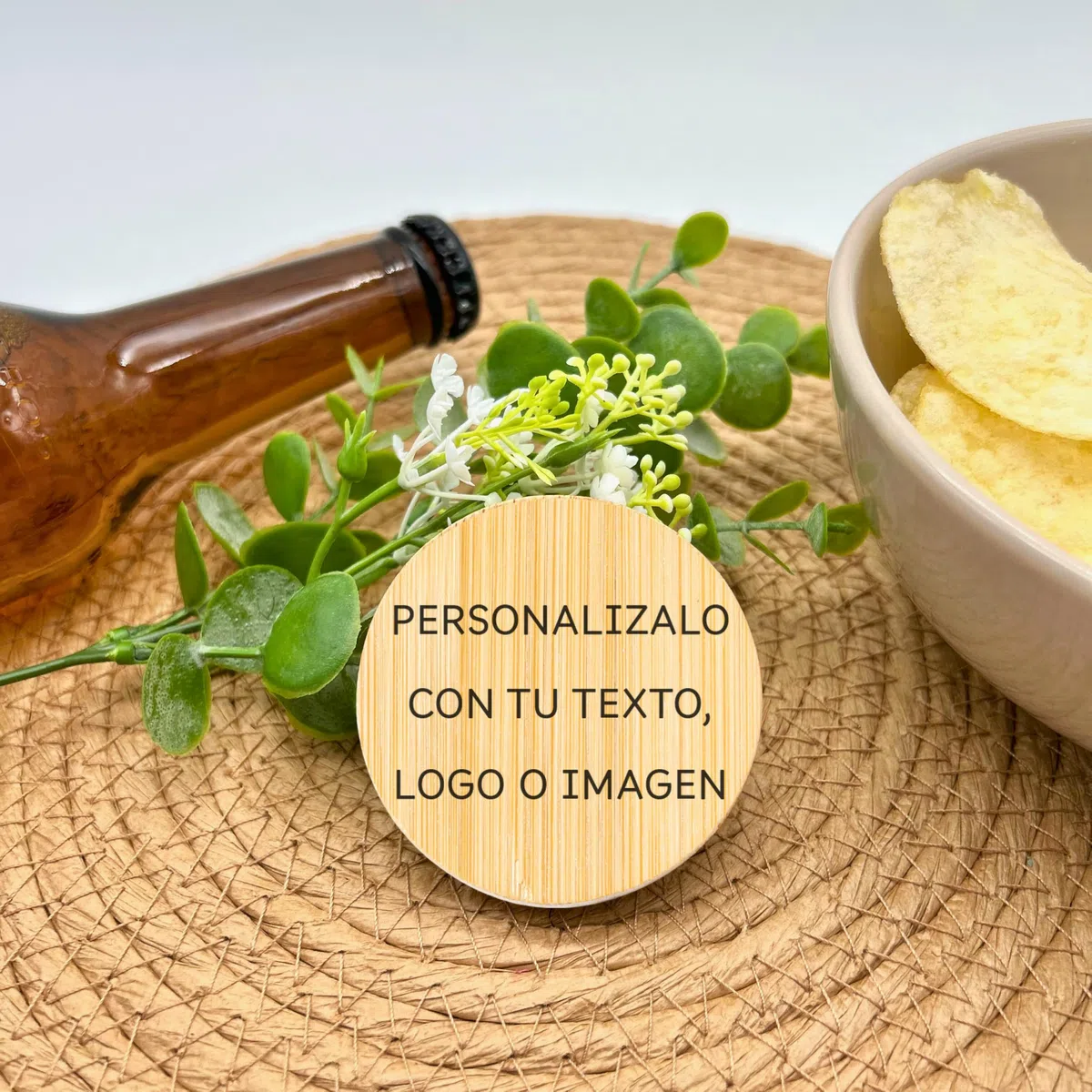 Pack De 10 Imanes Abridores de Bambú - Abrebotellas, Abridor Cerveza, Abridor de Botellas, Abrebotellas Originales, Abridor Botellas - Personalizables y Resistentes (Personalizalo)