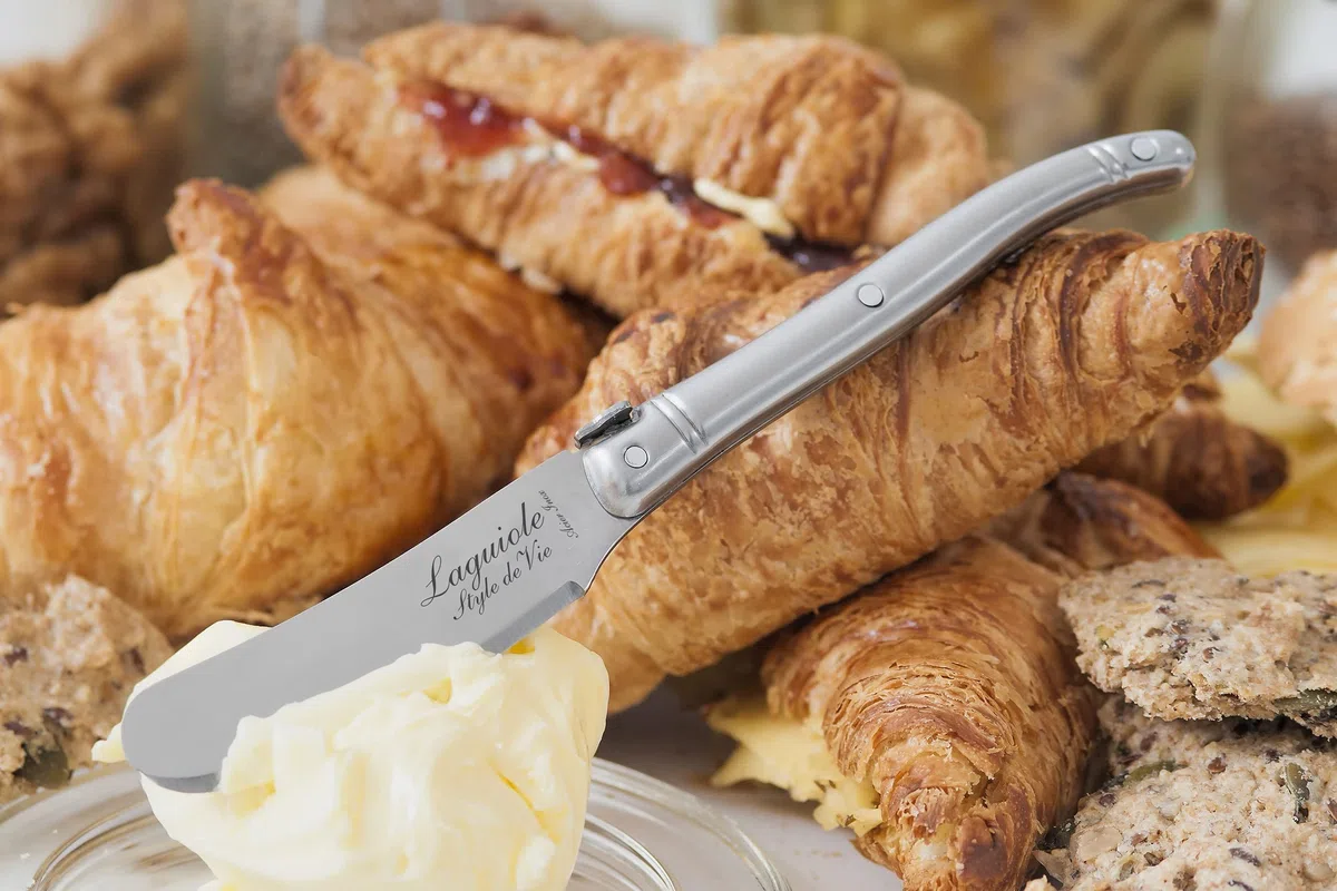 Laguiole Estilo De Vie Línea cuchillo de mantequilla, 4 piezas,
