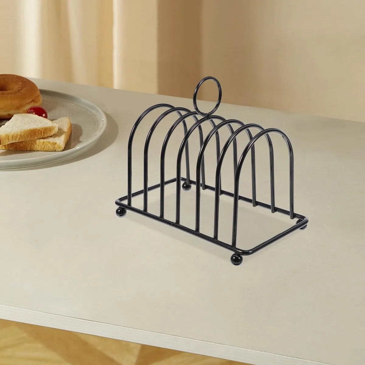 Soporte para Tostadas De Acero Inoxidable Multifuncional Estante para Pan Rebanado Y Libros Estante Compacto para Cocina Comedor Y Sala De Estudio