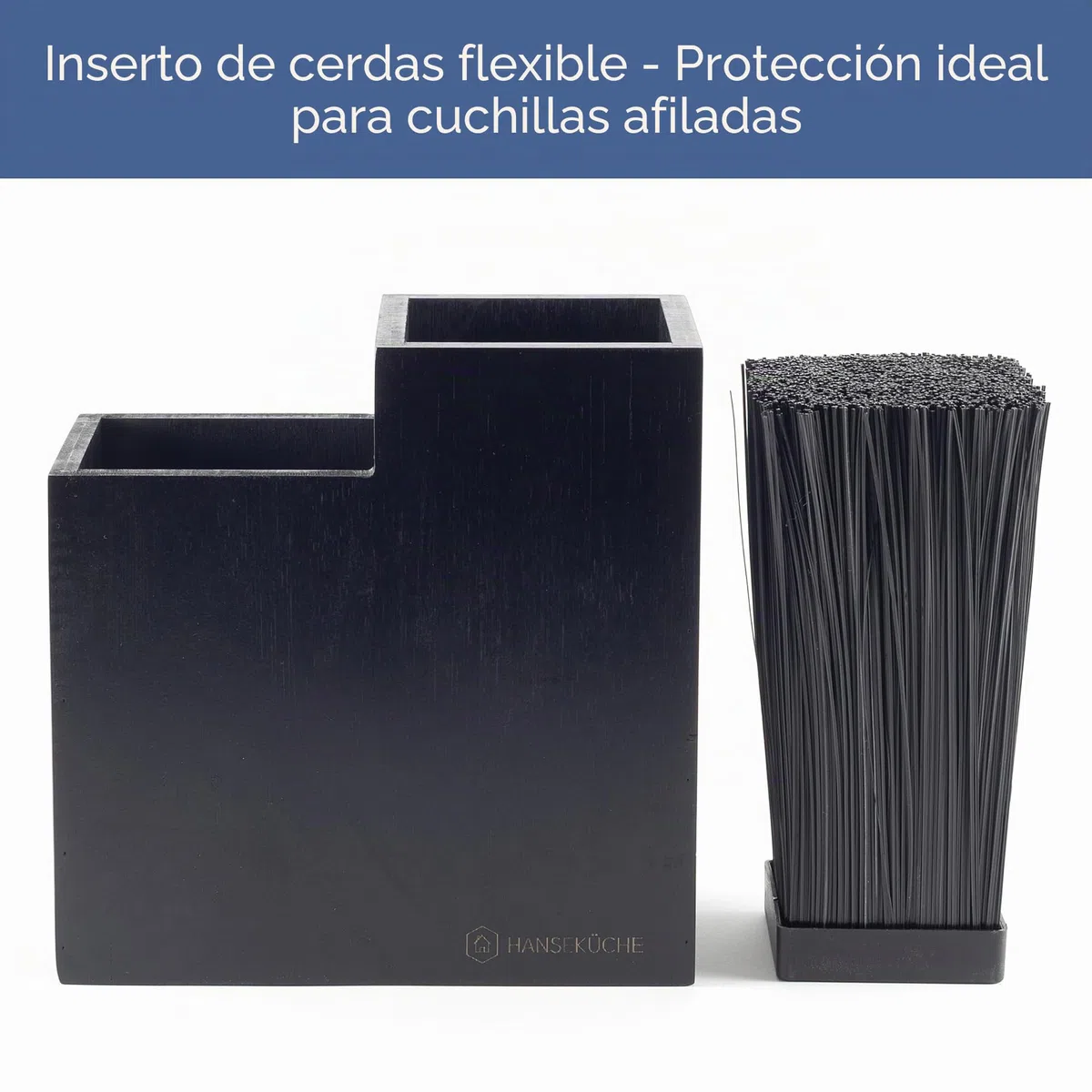 Hanseküche Bloque para cuchillos sin cuchillos, de madera, de bambú, extra ancho