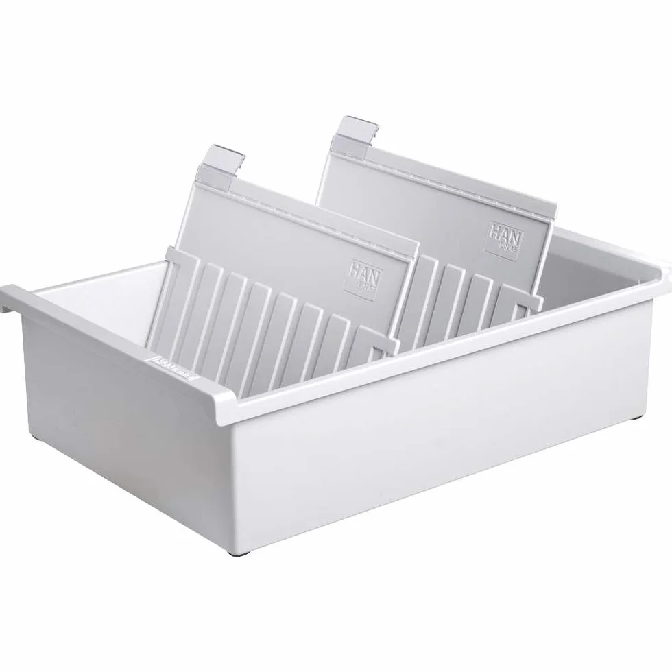HAN 955-0-11 - Cajón para tarjetas, capacidad para 1300 tarjetas aprox., A5 horizontal, 228 x 96 x 347 mm, color gris