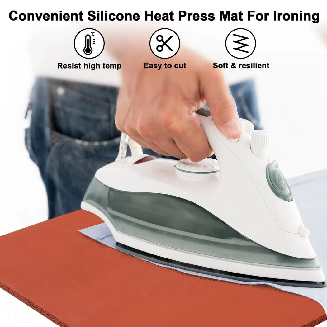 Almohadilla de silicona para prensa de calor de 38 x 38 cm, almohadilla de silicona más gruesa de 0.3 pulgadas para máquina de prensa de calor, almohadilla de repuesto plana de prensa de