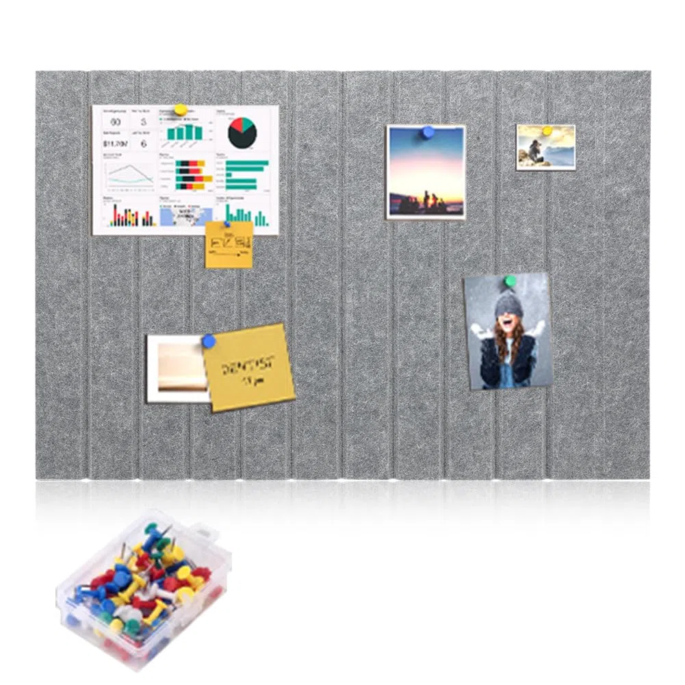 Gohytal 60 x 40 cm pequeño tablón de anuncios grande decorativo de fieltro, tablero de pines de 0,9 cm de grosor, pared de corcho, pizarra plegable con cinta adhesiva autoadhesiva para salón