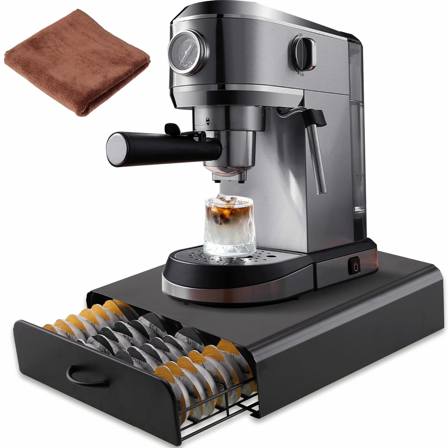 UCAMP Soporte para Cápsulas de Café,Soporte Organizador,Dispensador Capsulas Compatible,Cajón para Almacenar Cápsulas(Capacidad 64),Soportes para Cápsulas de Café,Organizador de Encimera