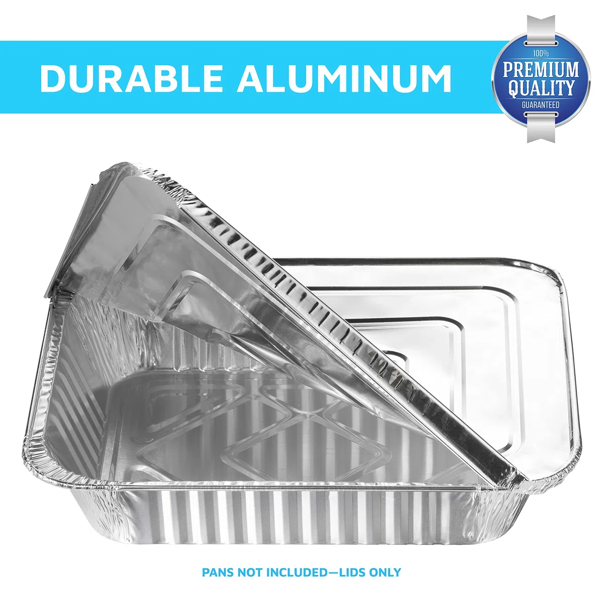MontoPack Tapas de papel de aluminio de tamaño medio | [Paquete de 50] | Ajuste perfecto para sartenes de 9 x 13 | Calidad premium para hornear y catering | Tapas desechables para recipientes de