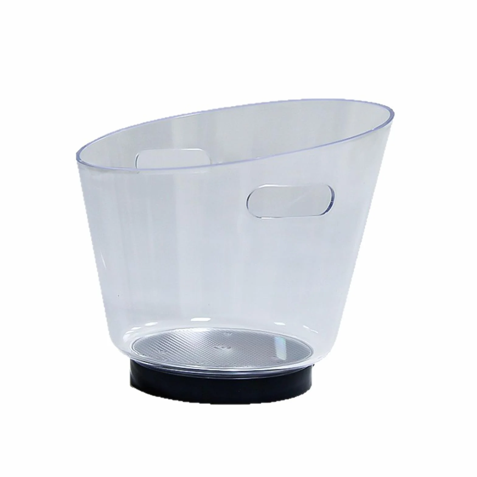 Cubos enfriadores de champán de 6 litros con dos asas, diseño transparente brillante, enfriador de bebidas para fiestas y uso al aire libre, accesorios para el hogar y el club