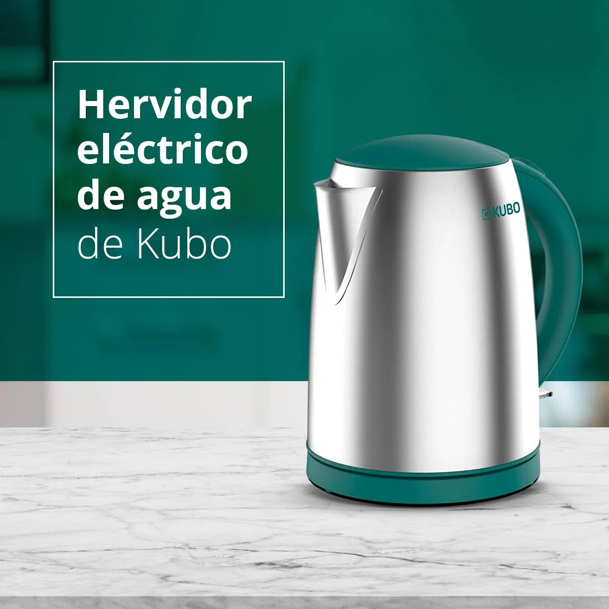 KUBO - Hervidor de Agua Eléctrico - Fabricada en Inox - Filtro Antical y Anti Impurezas - Potencia: 2200W - Capacidad: 1,7l