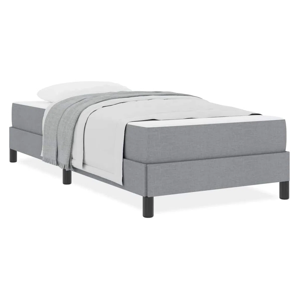 Cama con somier de diseño minimalista para dormitorios modernos - Estructura de madera y tela transpirable - 193 x 90 x 45 cm - Para descanso individual y de pareja