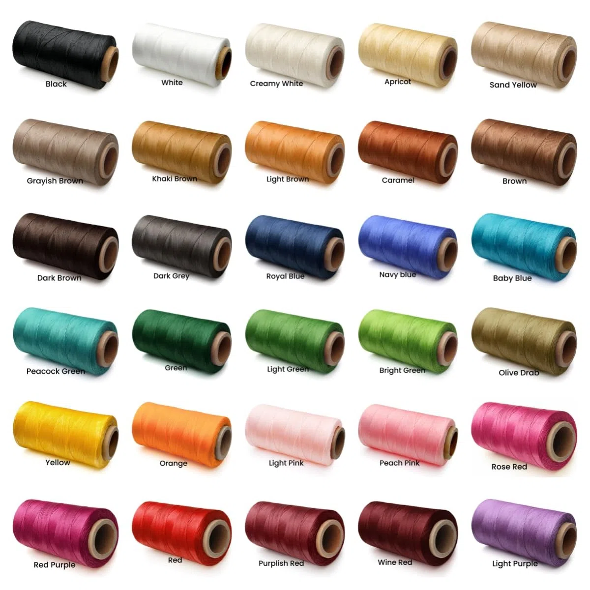 Hilo encerado plano para cuerda de coser de cuero, cordón de poliéster, costura, encuadernación, manualidades, tejido (1 mm 210D, verde oliva)