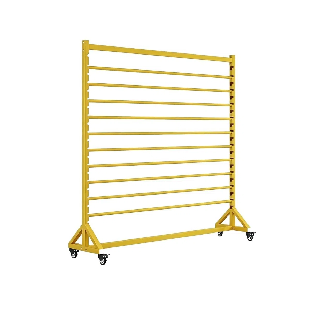 Estante móvil para Almacenamiento de Vinilo 200cm-10rods | Estante almacenamiento rollos tela comercial gran tamaño,soporte organizador acero resistente,barras extraíbles acabado acero