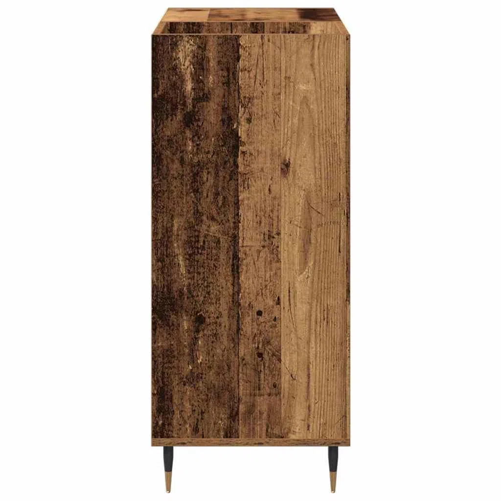 Armario para discos de vinilo de madera vieja, 85 x 38 x 89 cm, con 4 estantes, almacenamiento de medios industriales para salón y oficina, ahorro de espacio, almacenamiento de CD y DVD