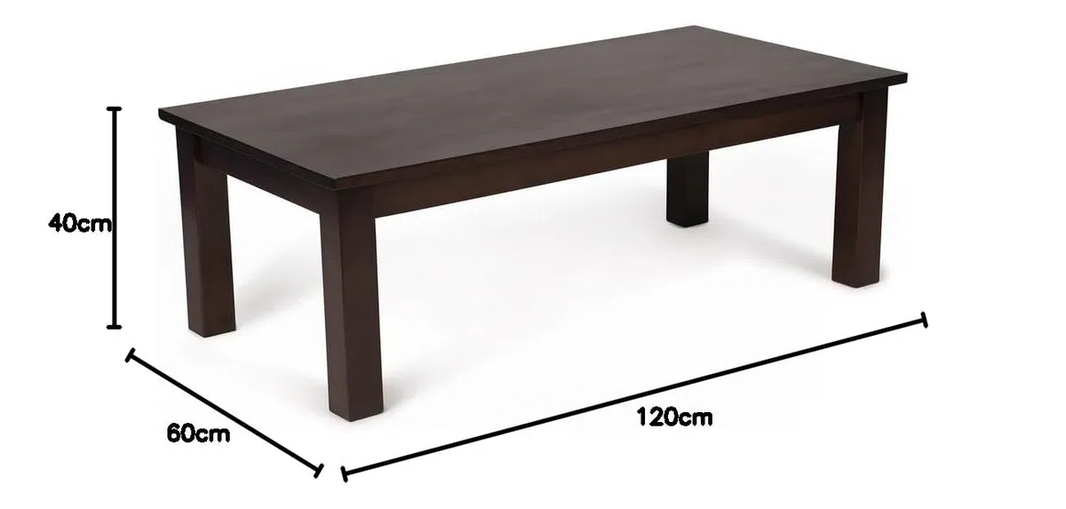 BOX FURNITURE Mesa de Centro Aiko 120x60x40cm en Madera Acabado Color wengué