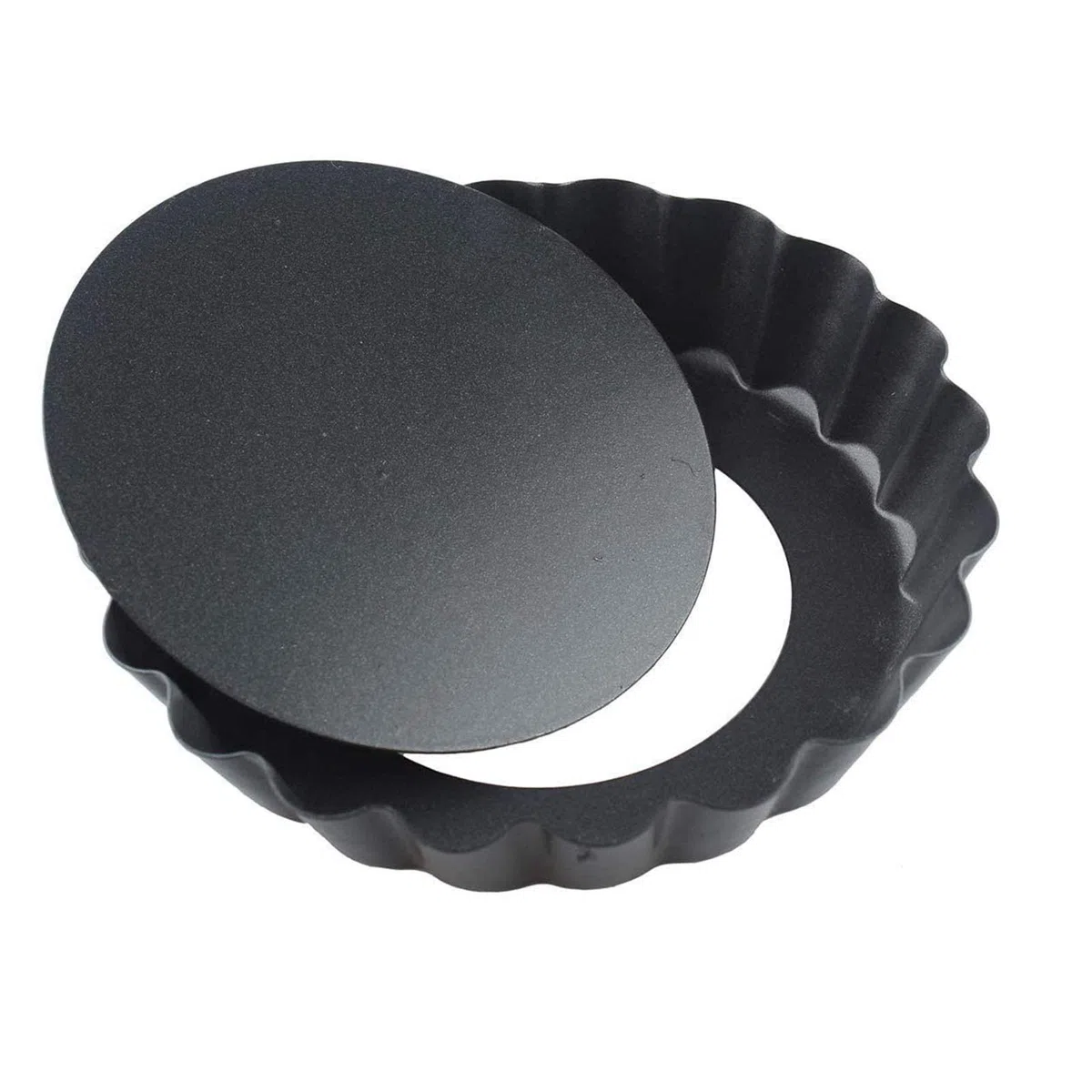 6 Piezas Sartenes Antiadherentes para Quiche, Mini Molde Quiche Antiadherentes Extraíble, Base de Elevación de Acero con Revestimiento Antiadherente, para Tarta, Pizza, Tartas de Queso, Tarta de Huevo