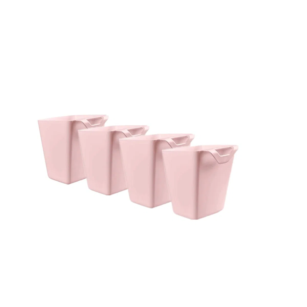 Rikyo Paquete de 4 soportes para colgar tazas,accesorios para carrito de ruedas10,9 x 10,9 cm,contenedores para colgar cubos,soporte para lápices de maquillaje, contenedor de cocina colgante (rosa)