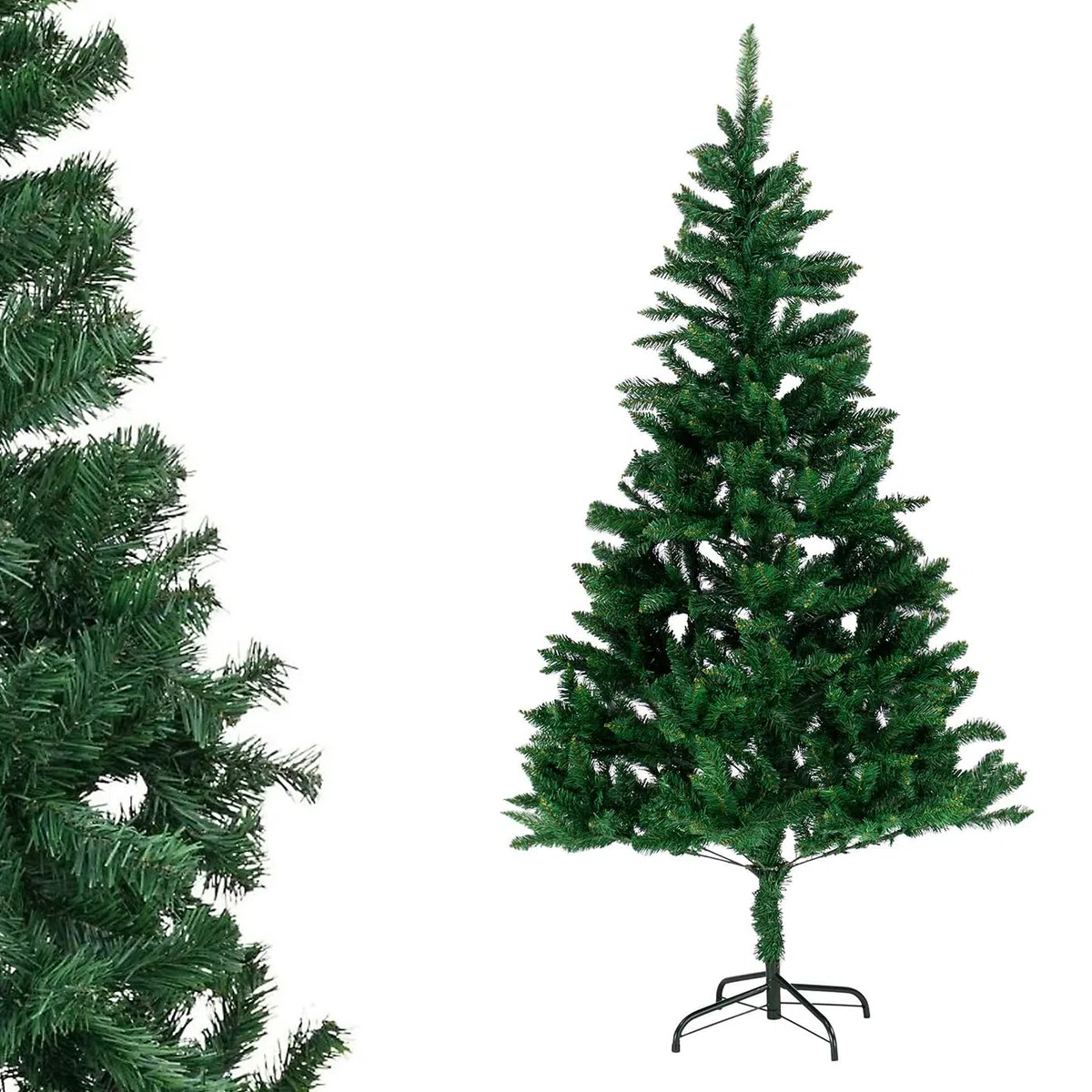 MERCURY TEXTIL- Árbol de Navidad Artificial Verde, Altura de 120/150/180/210/240cm, Árbol de PVC Ignifugo con Soporte Metálico Plegable, Estructura Desmontable, Ramas Abatibles.(180cm)