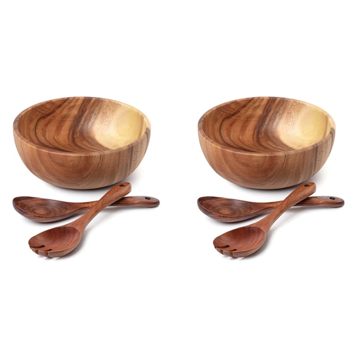 2 de madera para ensalada de madera de de 9,4 cm, se pueden utilizar para frutas, ensaladas
