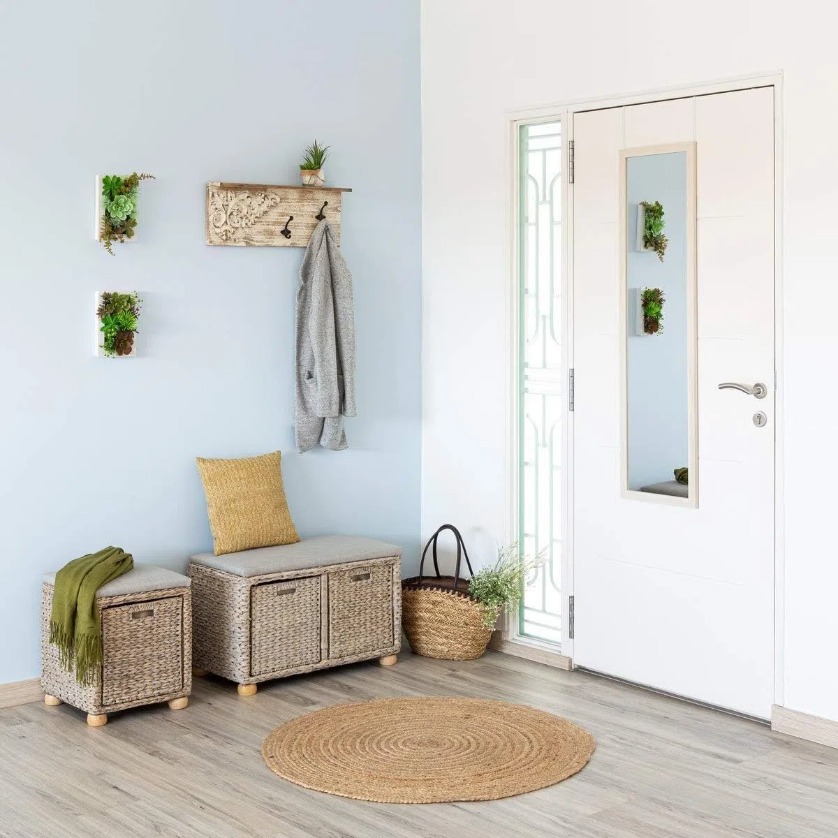 LOLAhome - Espejo de Madera Blanca de Cuerpo Entero de 35x125 cm para Pared o Puerta - Espejo de Dormitorio Rectangular y Moderno - Ideal para Vestidor y Pasillo