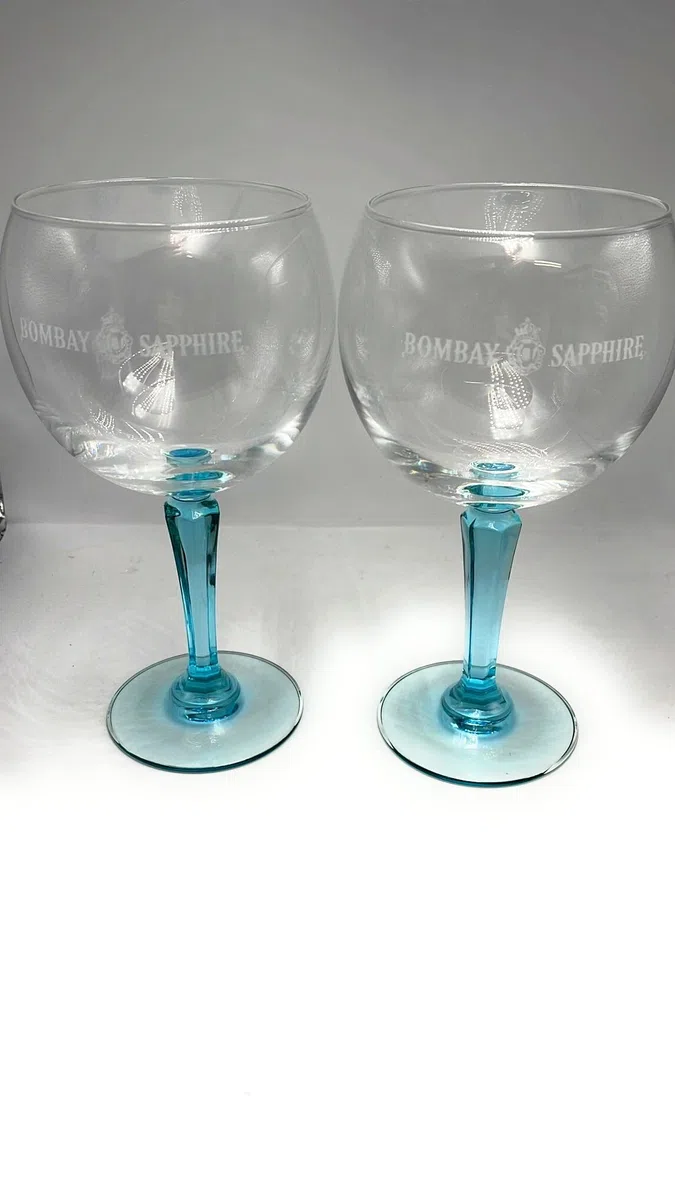 Bombay Sapphire Gin 2 copas de globo de cristal