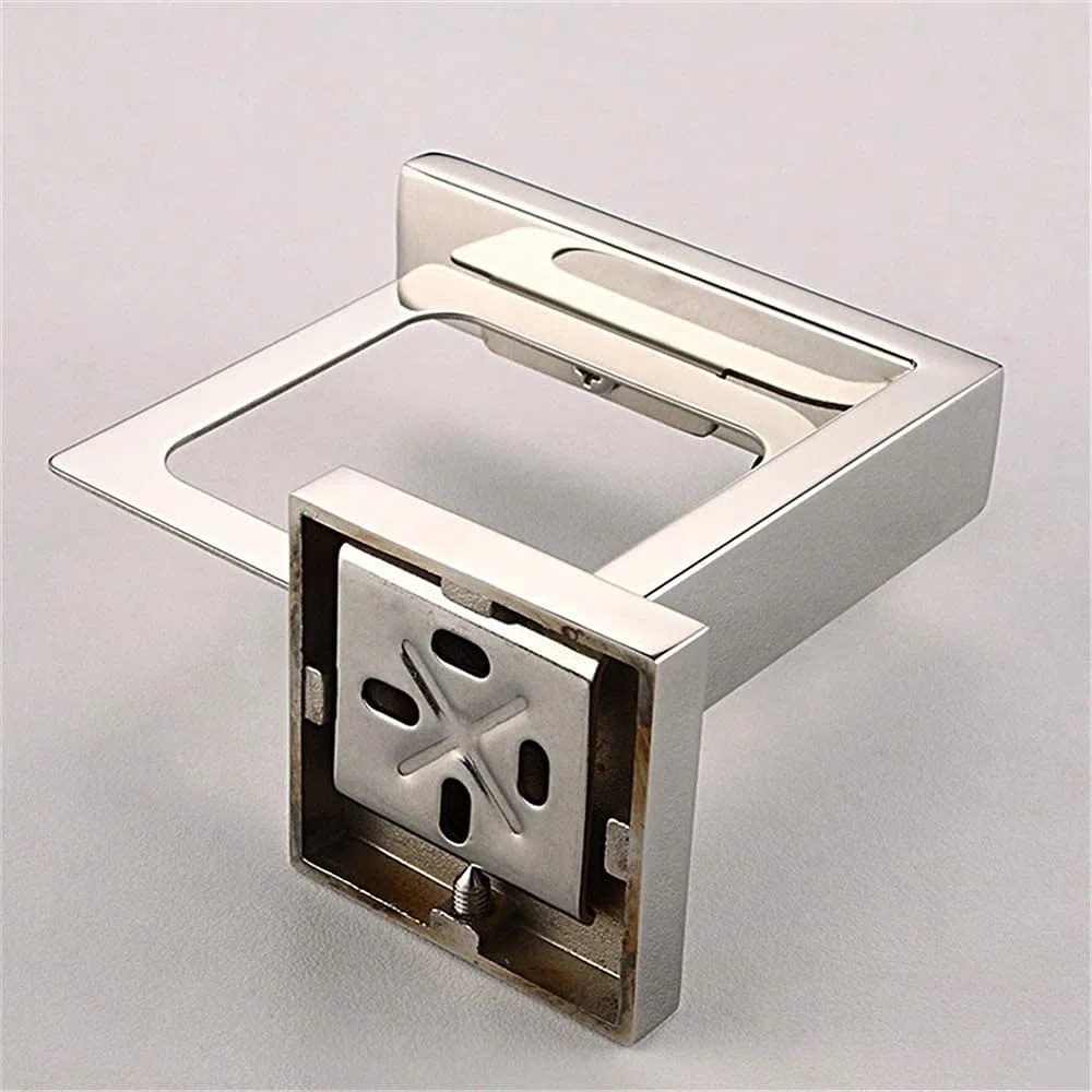 Soporte para cepillo de dientes cuadrado cromado montado en la pared de acero inoxidable soporte para cepillo de dientes accesorio de baño