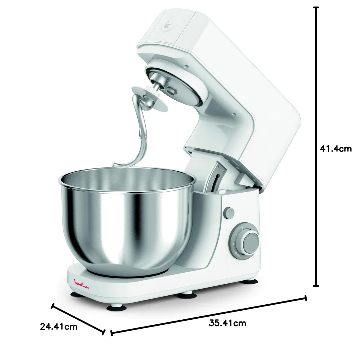 Moulinex Essential QA1501 - Robot de Reposteria 800W, para amasar y batir, 6 velocidades + función Pulse, Kit para Masas, varillas, vaso de 4,8 L antisalpicaduras