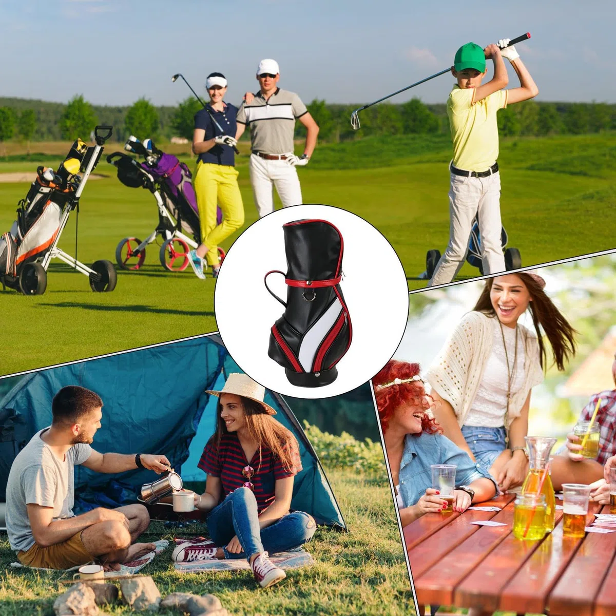Bolsa Térmica para Vino Portabotellas Térmico | Bolsa de Almacenamiento Portátil con Múltiples Bolsillos para Picnics Eventos al Aire Libre y Viajes