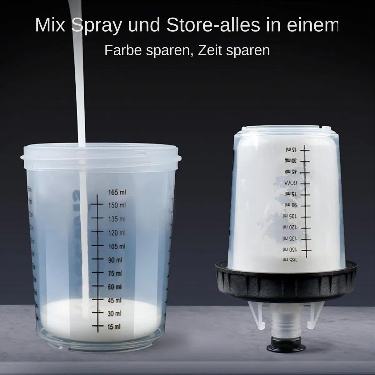 Vasos De Mezcla De Pintura Para Automóviles Recipientes De 180 Ml Con Tapa | Utensilios Multiusos Compactos para Manualidades Reparaciones Modificación de Muebles y Modelos