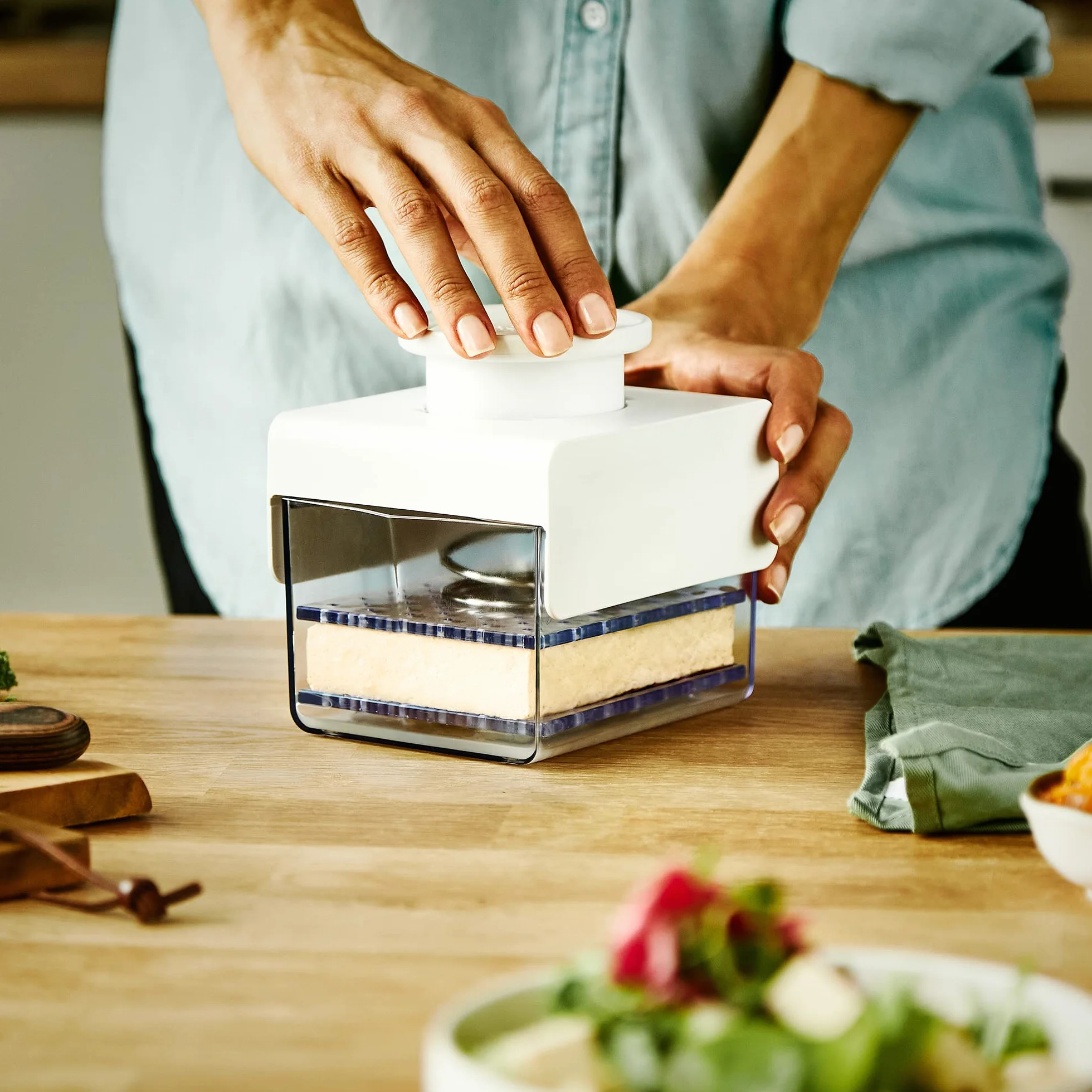 TofuBud Prensa de tofu - Prensadora para hacer tofu firme o extrafirme - Máquina para tofu