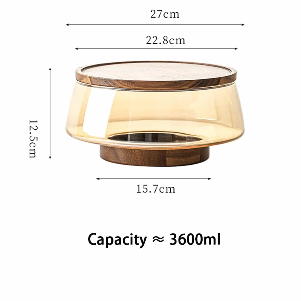 Juego de bandeja de frutas y ensaladera de madera de acacia, plato de servir de pie alto para frutas y ensaladas, diseño acanalado, base de madera grande, perfecta para entretenimiento y decoración