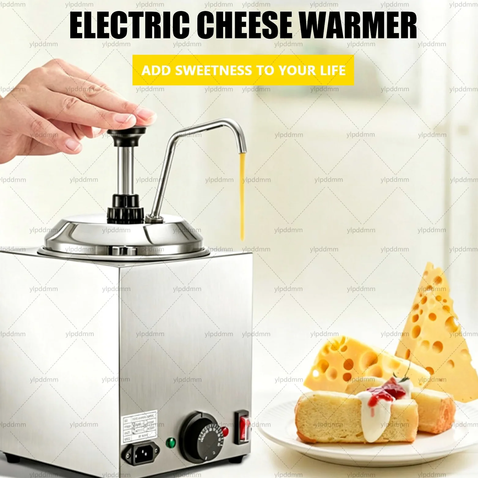 Calentador de salsas, Fudge eléctrico,Dispensador de chocolate con bomba | calentador de queso nacho de 2.5L,Para queso y chocolate,para cafés, snack bar y restaurantes para almacenar salsas