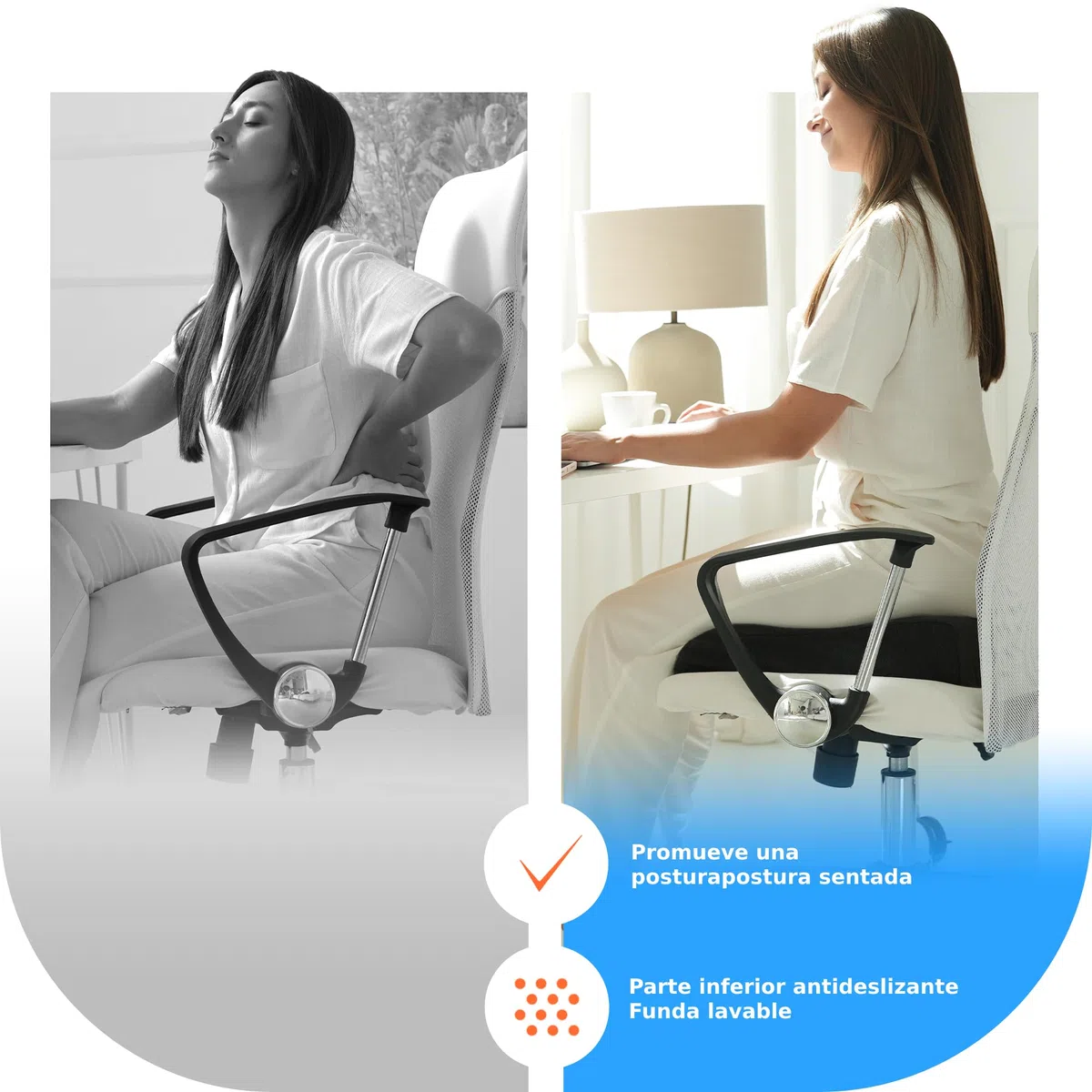 DYNMC you Cómodo Cojin Elevador Asiento Adulto - Funda Oeko-Tex - Cojin Coche Conductor Estable de 13cm de Grosor - Asiento de Espuma para Coche, Oficina, Silla Ruedas, Ayuda para levantarse Negro