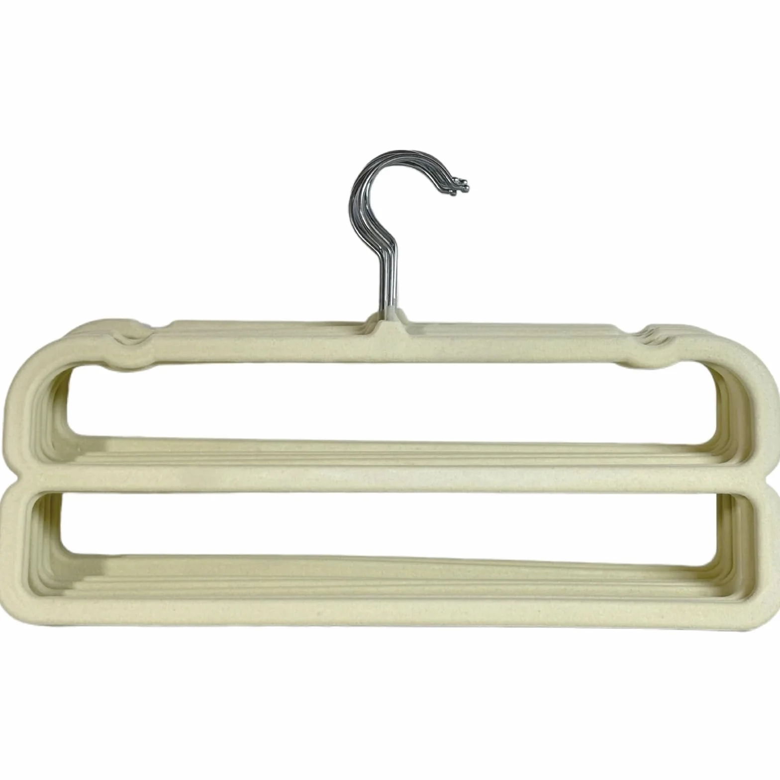 Perchas Pantalones Perchas Antideslizantes de Terciopelo de Doble Capa, ahorradoras de Espacio for Pantalones y Sujetadores, 10 o 20 Unidades.(Beige,20PCS)
