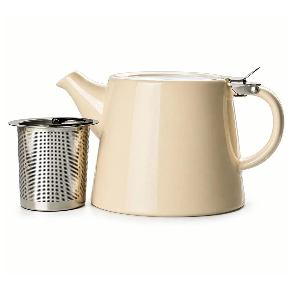 McEntee's Cara - Tetera de cerámica para té crema, 510 ml (1-2 tazas) con infusor extraíble de acero inoxidable