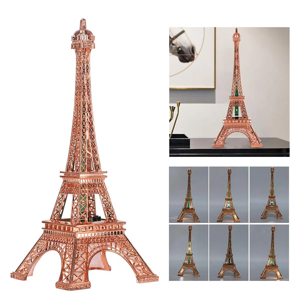 Réplicas De La Torre Eiffel, Lampe De La Tour Eiffel, Luces De Pared, Torre De Luz LED Luminosa Hermosa Decoración del Hogar Modelo De Metal Artesanía Regalo Ornamento