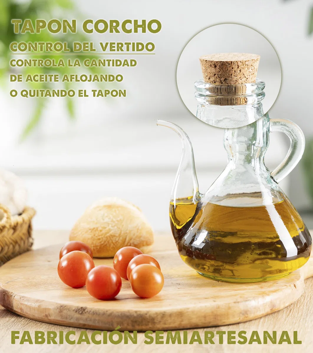 Aceitera de cocina. Antigoteo Cristal Vinagrera Vidrio Dispensador de aceite Antimanchas: Aceitera antigoteo Semiartesanal Rellenable Botella cristal aceite aceiteras (1000 ml)