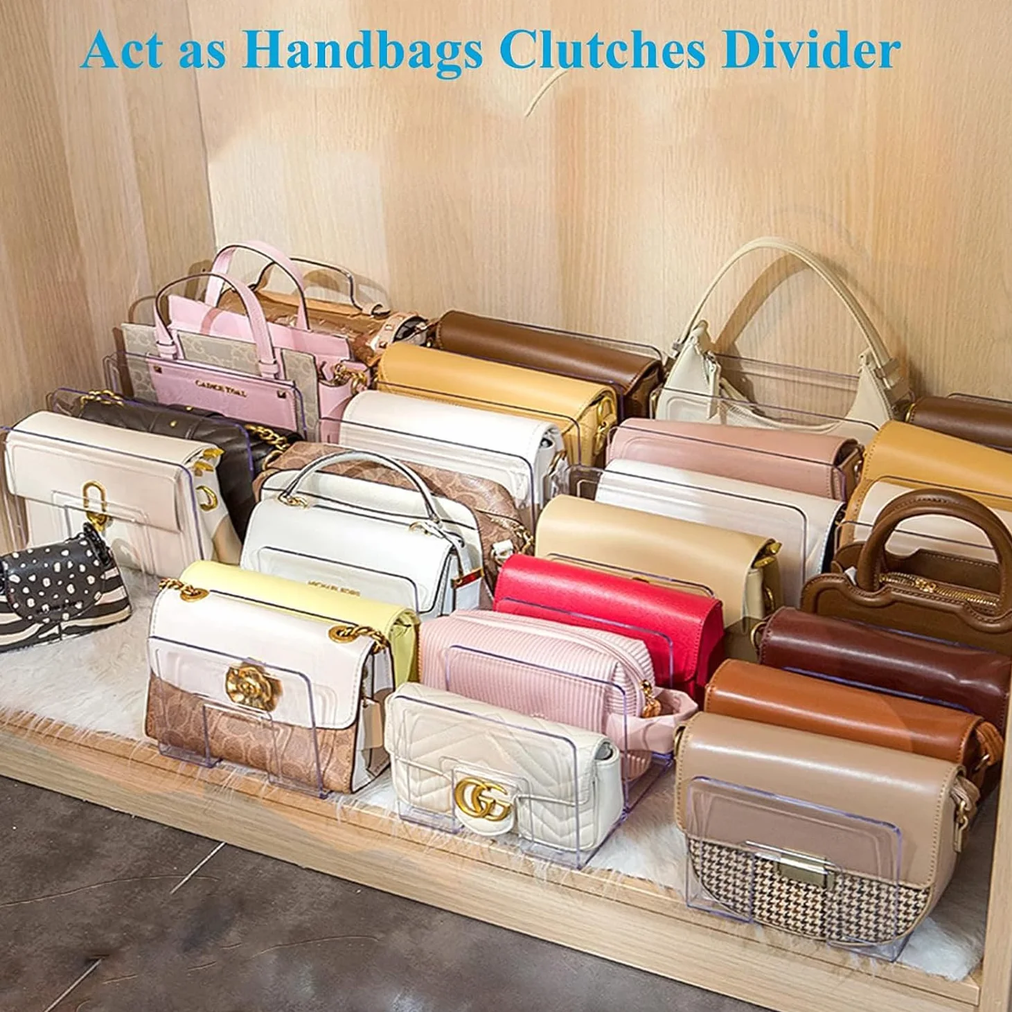 Divisores De Estante Transparentes, 2pcs Organizador De Estante De Armario, Bolsa Transparente, Estante De Almacenamiento, Separador De Armario, Organizador De Bolso para Organización(32*15*13cm)