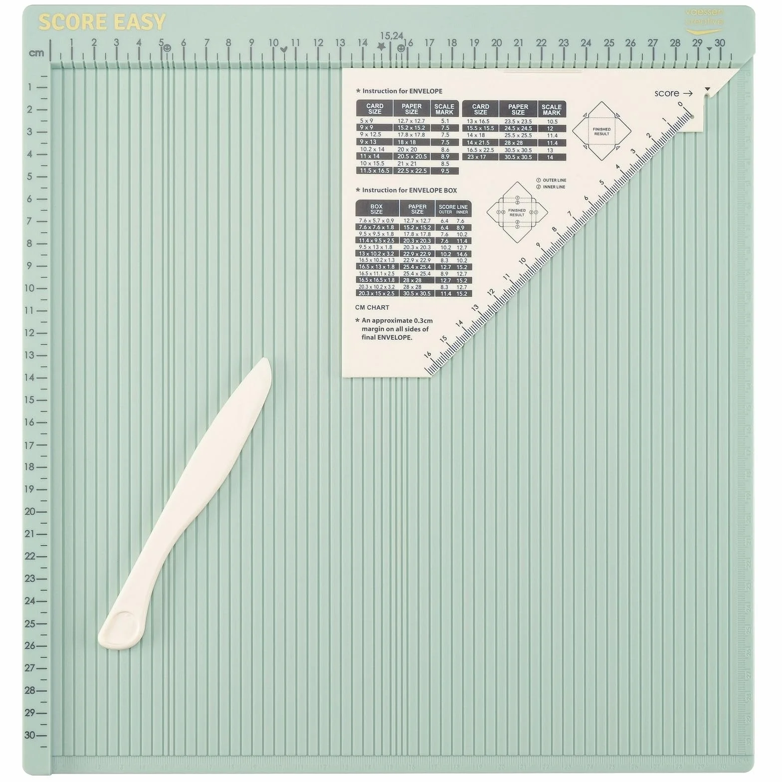 Vaessen Creative Score Easy Tablero de Ranurado Grande y Polivalente Cm Menta
