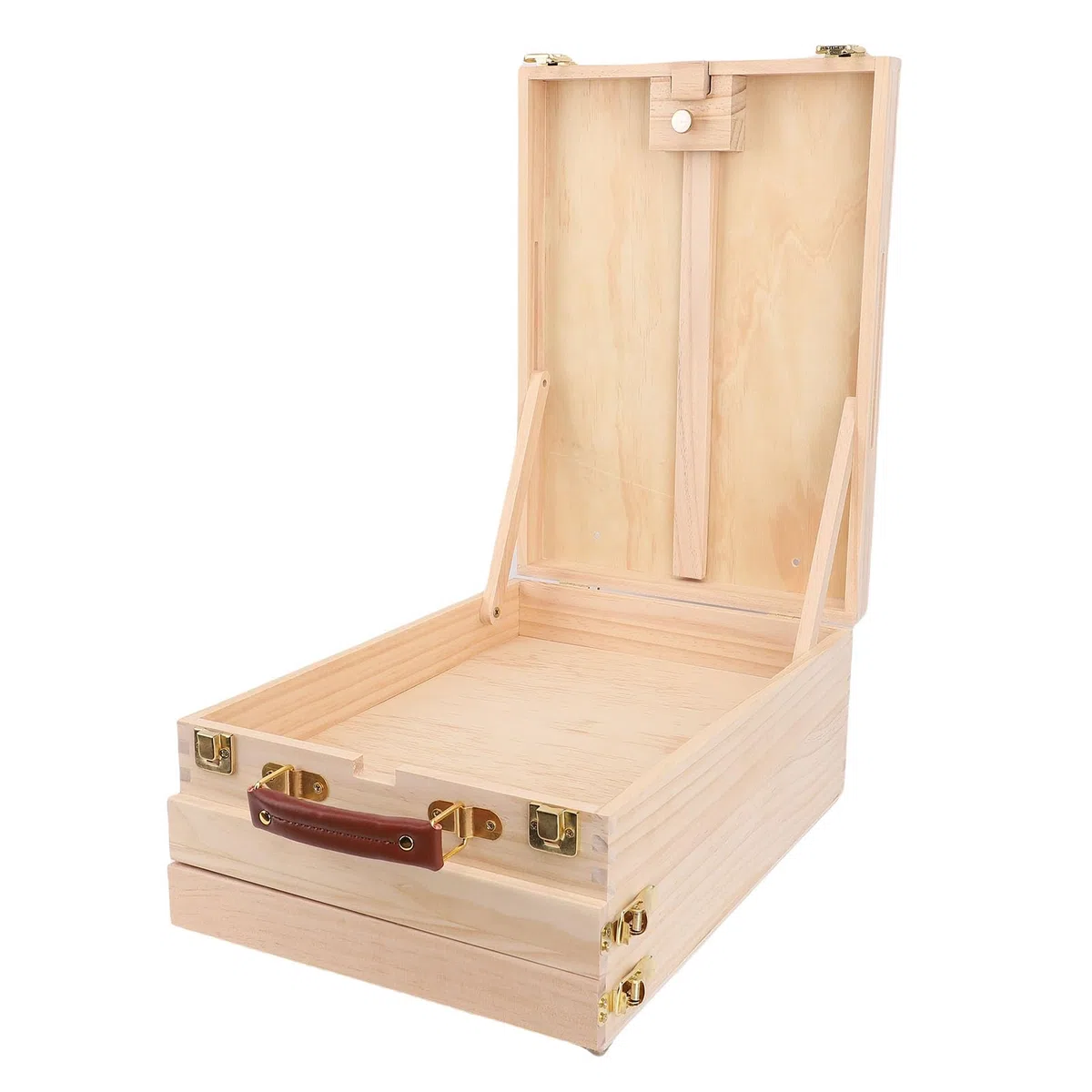 FTVOGUE Caballete en Caja para Bocetos Caballete de Madera para Arte de Madera de Pino con Capacidad para hasta 24 Pulgadas Diseño de Mesa Plegable de Lona con Cajones de Almacenamiento para Pintar