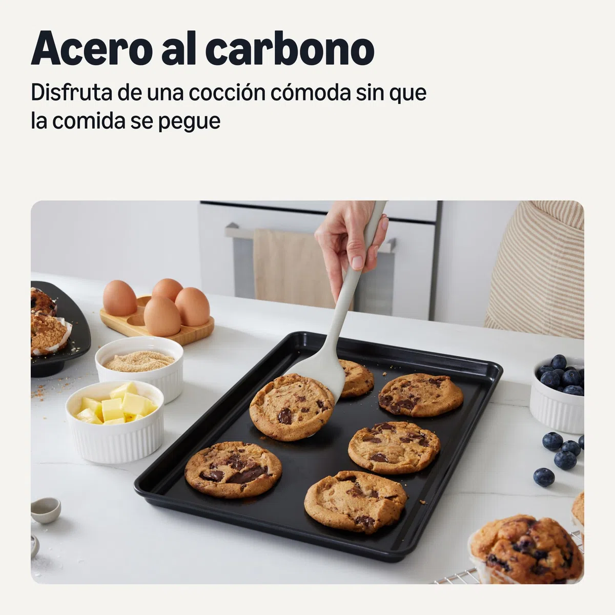 Amazon Basics Juego de 6 Utensilios para Hornear Antiadherentes, Apilables, Aptos para Lavavajillas y Horno